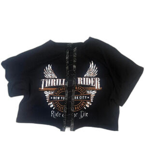 Forever-21 Women's Black Crop-top